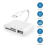 【No Need APP】: Keine App erforderlich, Plug-and-Play. Öffnet automatisch die Fotos App, wenn Sie mit Kamera oder Speicherkarte verbunden sind, können Sie Fotos oder Videos auswählen, die Sie importieren möchten. Es ist viel einfacher, Fotos oder Videos von Ihrer Kamera auf Ihr Phone oder Pad zu übertragen Video oder Bild zu Ihren Familien oder Freunden jederzeit.