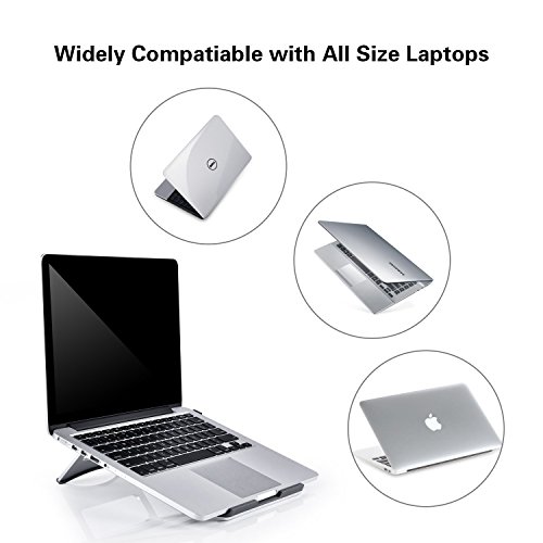Faltbarer Laptop Ständer, J-Bonest Universal Aluminium Laptop-Standplatz Notizbuch-Kühlen Ergonomischer Komfortabler Notebook Halterung Leichtklapp Computer Halter für 11-15 Zoll (Faltbar) - 7