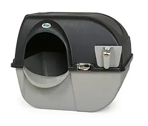 Omega Paw Elite Self Cleaning Roll 'n Clean Litter Box, Midnight Black, Large