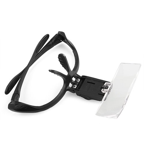 Amzdeal Lupenbrille Brillenlupe Lupe mit 2 LEDs 5 Linse Vergroesserung Reparatur Haltbar - 5
