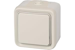 Legrand, 191506 Plexo - Interruptor de pared, pulsador estanco de superficie de la gama Plexo, interruptor exterior, resistente al agua (IP55), color Beige