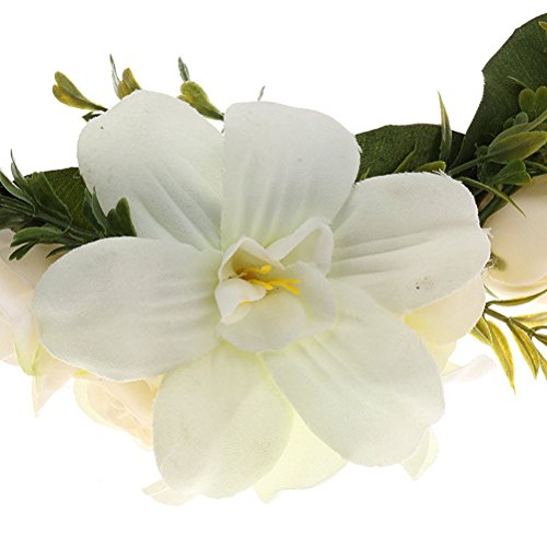 ULTNICE Blumen Kranz Stirnband Krone Blumengirlande Haare Hochzeit für Festival - 6