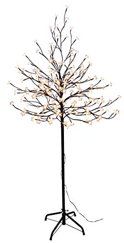 Spetebo 200 LED Blütenbaum - Höhe ca. 150 cm - Kirschblütenbaum mit 200 warmweißen LEDs