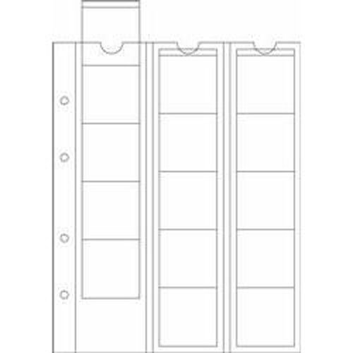 Leuchtturm 338032 Hojas Optima, para 15 Monedas de hasta 42 mm Ø, Transparentes