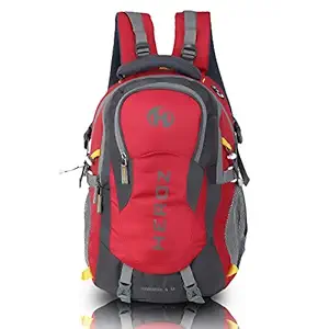 HEROZ Hammer Unisex Nylon 45 L Travel Laptop Backpack Water Resistant Slim Durable Fits Up to 17.3 Inch Laptop Notebook (Grey & Red)