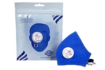 Advind Healthcare Kids Polypropylene Spun bond Nonwoven Fabric Smog Guard N95 Mask with One Valve (S - 6-10 Years, Blue)