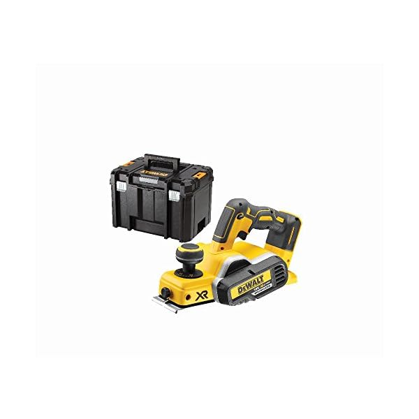 DeWalt Akku-Hobel (18 Volt, bürstenlos, Hobelbreite 82 mm, Messerwellendurchmesser 48 mm, inkl. Zubehör und TSTAK-Box VI, Lieferung ohne Akku und Ladegerät) DCP580NT