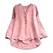 Produktbild Blusen Damen Retro Langarmshirt Frauen Lange Ärmel Bluse Lässige Lose Knopf Tops Bluse Mini Shirt Bluse Tops Sweatshirt Langarmshirt,ABsoar