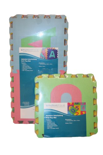 Charles Bentley Children's Kids Soft Eva Foam Alphabet & Numbers Complete Set Jigsaw Puzzle Interlocking Play Mat