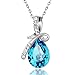 Valentine Gifts : Shining Diva 18k White Gold Plated Blue Crystal Pendant Necklace for Girls and Women | Valentine Gifts for Girlfriend, Wife, Gift for Her RS.399.00