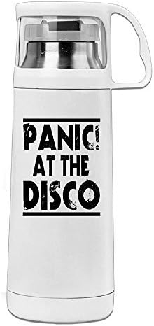 Beauty Panic At The Disco Logo Water Bottle With A Handle Vacuum Insulated Cup For Hot And Cold Drinks Coffee,Tea Travel Thermal Mug,14oz White