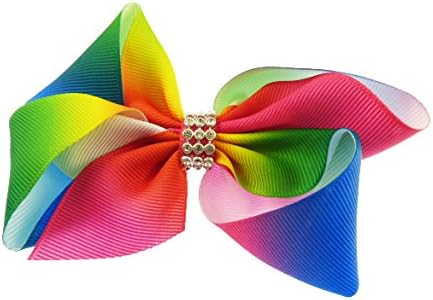 12cm / 5 inch Crystal Rainbow Bow Hair Clip