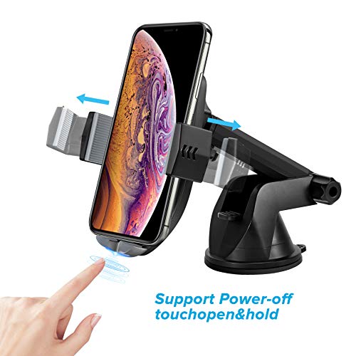 Cargador Inalámbrico Coche Carga Rápida, Qi Cargador Rápido Wireless Car Charger Soporte Móvil,