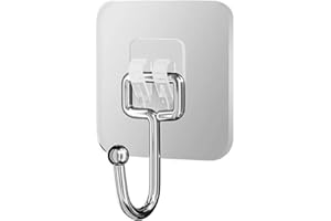 OZNEWLIFE Hängender Wandhaken 22 Pfund selbstklebender Handtuchhaken wasserdichter transparenter Haken für Tasche Badezimmer Dusche Outdoor Küchentasse Türmantel Klebehaken 10 Taschen