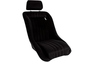 AUTO-STYLE Fotel sportowy"Classic" - czarny - oparcie bez odchylania + zagłówek - w zestawie z prowadnicami