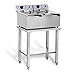 Produktbild Royal Catering RCEF-SET2 Elektro-Fritteuse mit Untergestell Doppel Fritteuse (2 x 17 L, 2 x 3.000 W, Untergestell 62 x 42 cm) Edelstahl