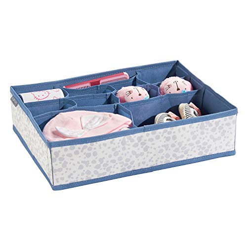 mDesign-bote-de-rangement-pour-chambre-denfant-en-polypropylne-lot-de-4--bac-de-rangement-pour-accessoires-de-bb--aussi-comme-organiseur-de-tiroir-armoire-table--langer--bleu-et-gris