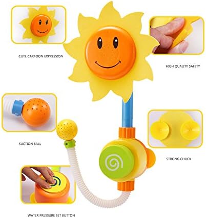 wanhuixing Baby Bath Toy - Flow N Fill Spout - Three Stackable Cups and Automated Spout by