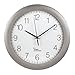 Hama Funk-Wanduhr Küchenuhr (leise, 30cm groß, automatische Zeitanpassung und Zeitumstellung von Sommer- und Winterzeit, modernes Ziffernblatt) Küchenwanduhr silber