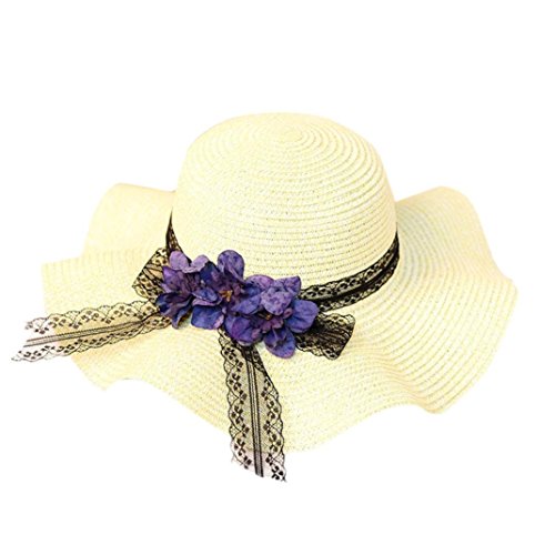 Preisvergleich Produktbild JUSTSELL Sonnenhut in Neue ModeFrauen Traditionell Handgeflochten Fischerhut Spitze Outdoor Wandern Hut Breite Krempe Gartenhut Casual Strandhut