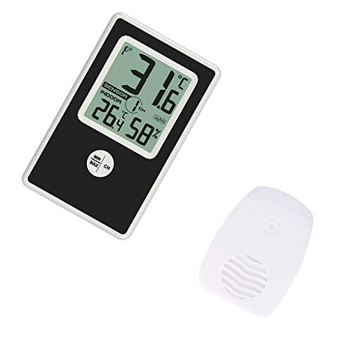 MagiDeal Drahtloses Innen- und Außenthermometer,mit Temperatur und Luftfeuchtigkeit Anzeige für den Schreibtisch / an die Wand / das Haus / das Büro - 4