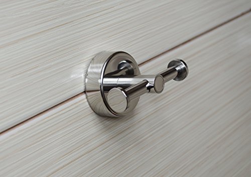 Kapitan Doppelt Handtuchhaken Ohne Bohren 18/10 Edelstahl Handtuchhalter 3M VHB Selbstklebendes Wandmontage Doppelt Handtuchhaken, Poliert, Made in der EU, 20 Jahre Garantie - 3