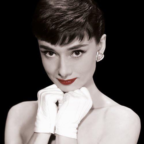 Audrey Hepburn Red Lips 40 x 40cm Canvas Prints, Polyester, Multi-Colour, 40 x 40 cm