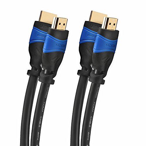 deleyCON 2x 2m HDMI Kabel (2 Stück) HDMI 2.0 / 1.4a kompatibel High Speed mit Ethernet (Neuster Standard) ARC 3D 4K Ultra HD (1080p/2160p)