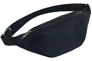 MAKENLUG Bum Bag, Black Bumbag for Men Women Fashion Bumbags for Ladies Lightweight Fanny Packs Waterproof Adjustable Waist Bag for Outdoor Sports Such As Traveling, Hiking and Running