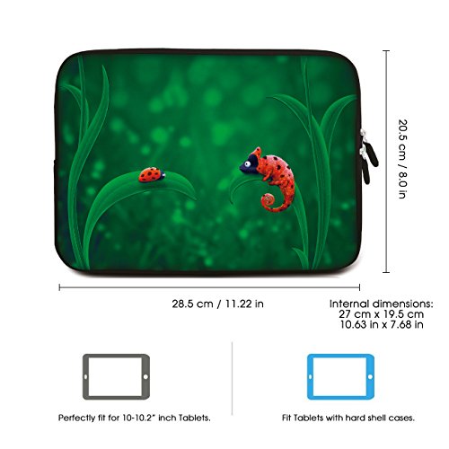 SIDORENKO Tablet PC Tasche f  r 10 - 10 1 Zoll   Universal Tablet Schutzh  lle   H  lle Sleeve Case Etui aus Neopren  Gr  n