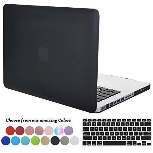 Macbook Pro 13 Hülle,TECOOL [Ultra Slim Serie] Plastik Hartschale Schutzhülle Snap Case,Silicon Tastatur Abdeckung und Schirm Schutz Tasche Cover Zubehör für Apple MacBook Pro 13.3 Zoll - Schwarz
