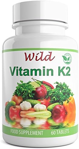 WILD Vitamin K2 MK-7 (Menaquinone-7) 0.5mcg. Supports normal Blood Clotting helps move Calcium to Bones and Teeth. Suitable for Men and Women. 60 tablets is a Full Two Month/60 Day Supply. WILD ESSENTIALS Proudly Manufactured in the UK.
