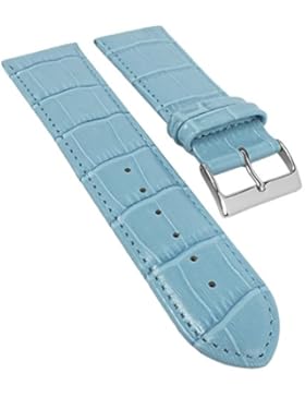 Ersatzband Uhrenarmband Kalbsleder Hellblau 20321S, Stegbreite:24mm