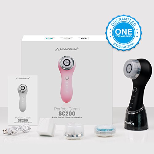 Hangsun Schall Gesichtsreinigungsbürste SC200 Automatische Elektrische Gesicht Reinigungsbürste Wasserdichte Hautbürste Gesichtsbürste Wiederaufladbare Gesichtsmassagegerät mit 3 Ersatzbürstenkopf - 7
