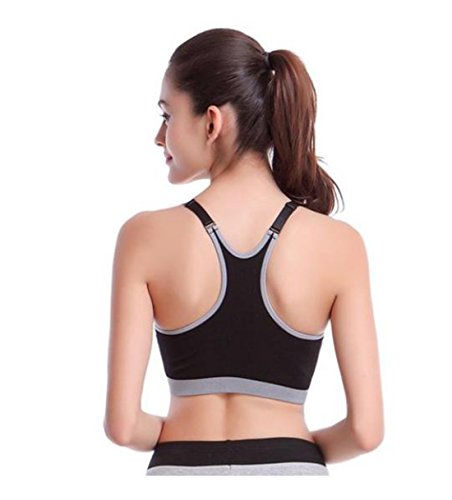 Jewelry_Awesome Komfort Damen Starker Halt Gepolsterter Push up Ohne Bügel Sport BH Bustier Stretch Sports Bra Top Für Yoga Fitness-Training - 2