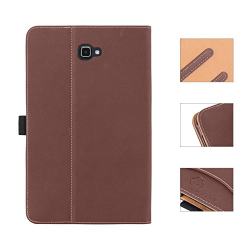 Galaxy Tab A 10.1 Hülle, E-Tree Smart Hülle Schutzhülle Tasche Folio PU-lederne Cover für Samsung Galaxy Tab A 10.1″ (SM-T580 / T585) Tablet – Braun - 5