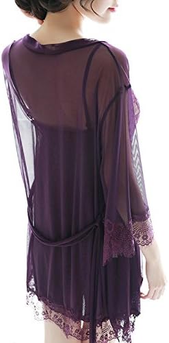 High-End Ladies Sexy Underwear Large Size Perspective Temptation Strap Sexy Lace Pajamas Sleepwear Suit,D,XL