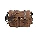 Produktbild VRIKOO Vintage Military Soft Canvas Crossbody Sports Casual Shoulder Bags Satchel School Messenger Bag (Dark Coffee,L)