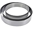 Cercle à gâteau, moules à pâtisserie, Ensemble de Cercles à gâteau, Cercle à pâtisserie en Acier Inoxydable, Cercle à gâteau Fixe, gâteaux à Motifs, pour crème, Mariage, Anniversaire, 3 pièces