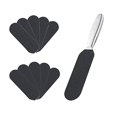 Lifestan Pédicure pied file Remover Caller pour la peau morte professionnelle, pieds en acier inoxydable épurateur avec dix recharges libres grains de rechange recto-verso Easy pied épurateur pédicure salon