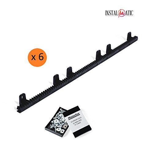 Pack 6 metros cremallera nylon estandar para motor corredera, compatible con cualquier motor del mercado, alta calidad, interior en acero reforzado.