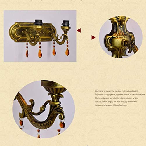 YJFFAN Im Europäischen Stil Einfache Wand Lampe Tiffany Stil Buntglas Einzel Kopf/Doppelkopf Wandleuchten Schlafzimmer Nacht Leiste Gang Balkon Kristall Klammer Licht, B