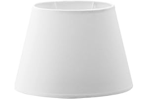 HOME SWEET HOME COLLECTION Home Sweet Home Classico Paralume Largo | ovale | 24/14/16cm | Bianco | Paralume in tessuto di cotone | per attacco E27 | testato RoHS | per lampada da parete e lampada da tavolo