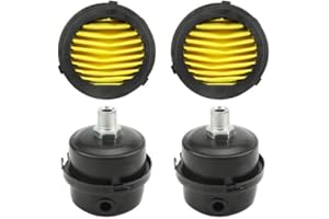 WMYCONGCONG Lot de 2 Filtre silencieux pour compresseur d'air 1/4" PT 12,5 mm Filtre d'admission de compresseur d'air en métal Silencieux (12.5mm) + 2 pièces de remplacement de l'élément filtrant