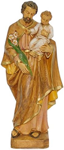 EUROMARCHI Art Holy Figurine, Multi-Colour, St. Joseph with Baby