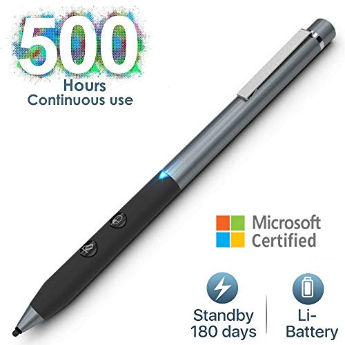 Heiyo Surface Penna Stilo, 4096 Pressione l'uso Continuo per Ben 500 Ore e 180 Giorni in Standby Compatibile con Surface 3/4, Surface PRO 3/PRO 4/PRO(2017), Surface Laptop/Book/Go