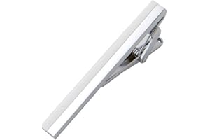 QUUPY Tie Clips for Men Metal Tie Bar Clip Square Edges Tie Tack Necktie Bar Pinch Clips Classic Tie Clip Pin for Shirt Wedding Business