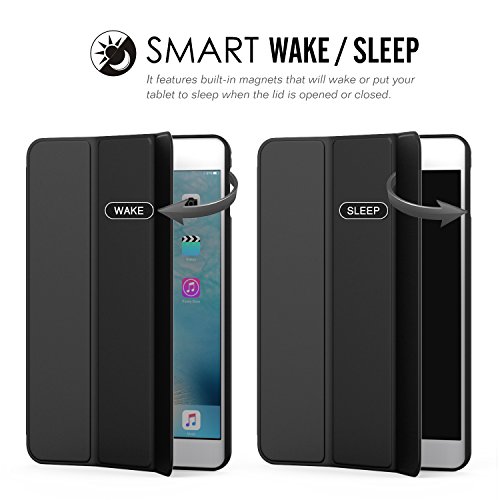 MoKo Hülle für iPad Mini 4 – Ultra Slim Lightweight Schutzhülle Smart Cover mit Auto Schlaf / Wach Funktion und Standfunktion für Apple iPad Mini 4 7.9 Zoll IOS 2015 Genaration Tablet, Schwarz - 7