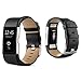 Produktbild Hunpta Sport Watch Band Echtlederarmband für Fitbit Charge 2 Handgelenk Band Armband (Schwarz)