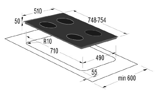 Gorenje ECT 720 CSC Kochfeld Elektro / Glaskeramik / 75 cm / BräterZone / Zweikreis-Kochzone / TouchControl-Sensorbedienung / Timer / Facettenglasschliff vorne - 2